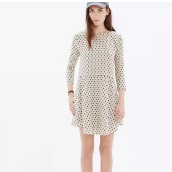 Madewell Silk Polka Dot A-Line Mini Dress 100% Silk - Picture 2 of 5